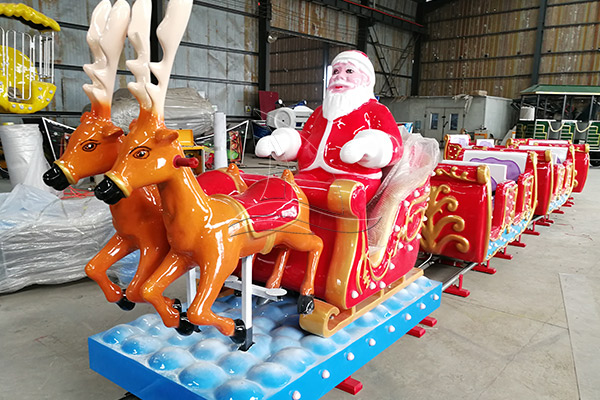 Christmas theme park train rides