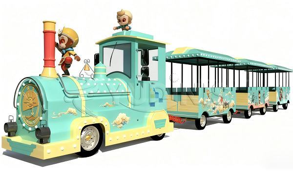 cartoon themed kids trackless train