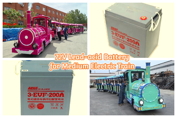 72V lead-acid battery for medium electric trackless trains