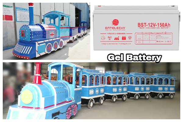 the Gel battery of the small electric train ride