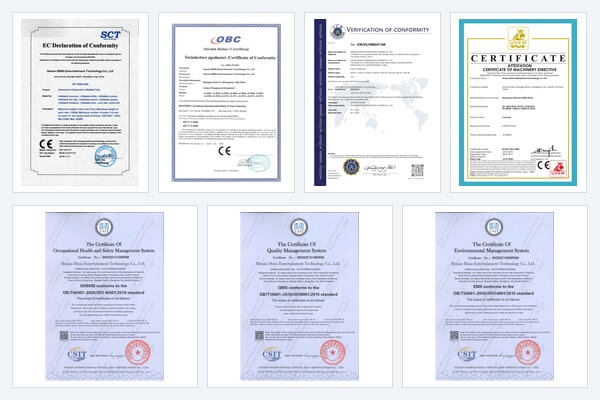 certificações e qualificações de segurança do fabricante DINIS